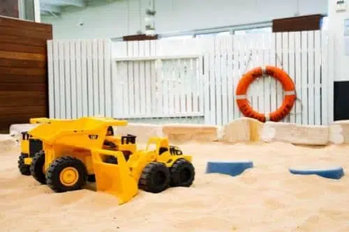 toy in sandpit at early learning centre